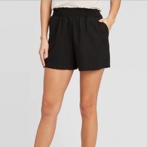 High-rise pull-on shorts